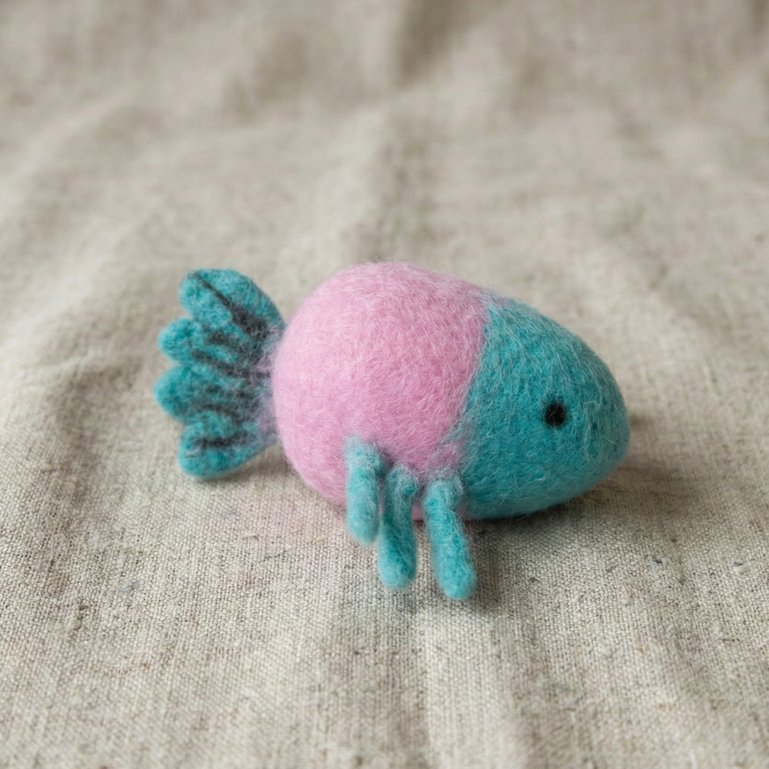 Blue Fish Wool Felt Cat Toy
