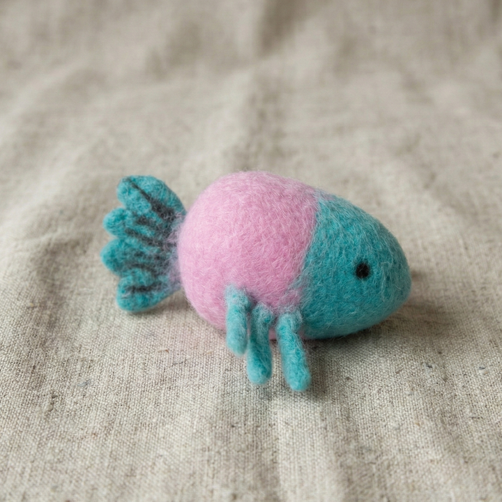 Blue Fish Wool Felt Cat Toy