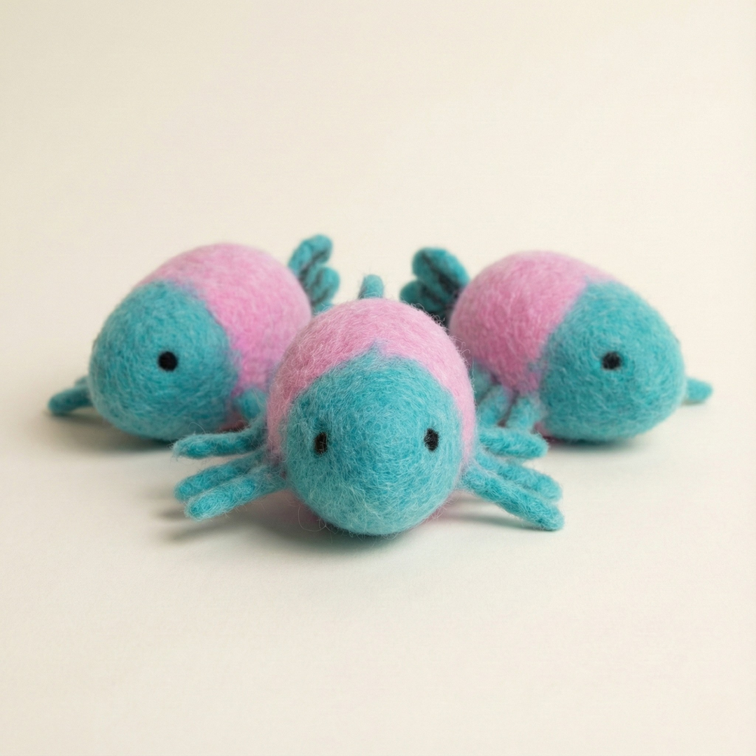 Blue Fish Wool Felt Cat Toy