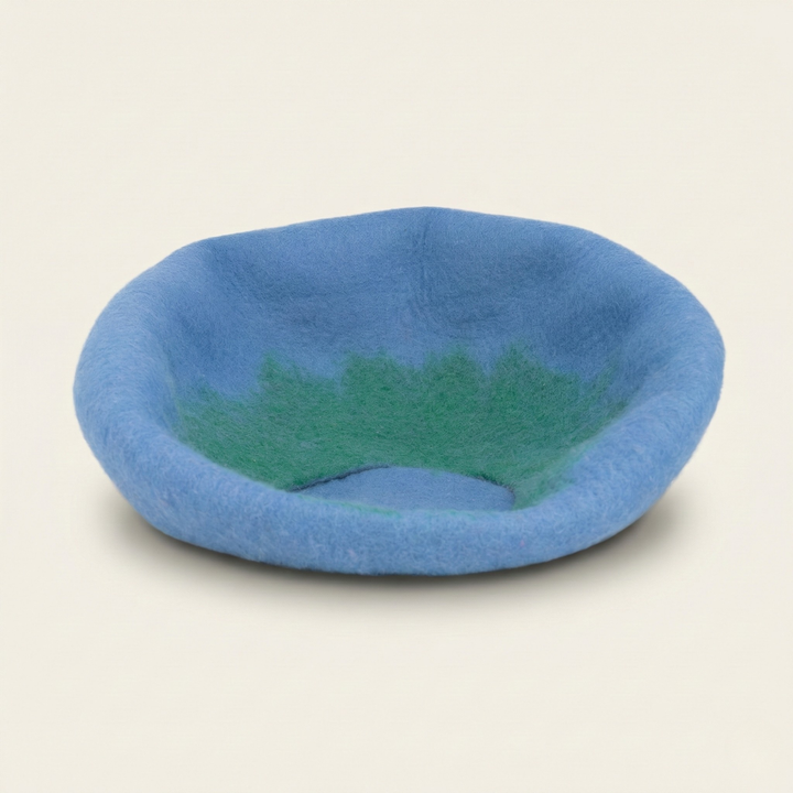 Blue & Green Gradient Wool Felt Cat Cave