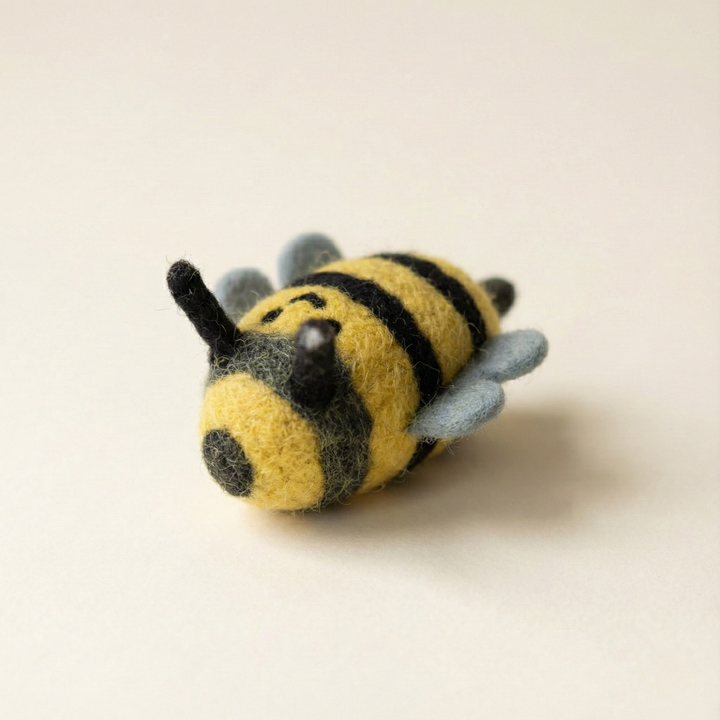Bumble Bee Wool Felt Cat Toy