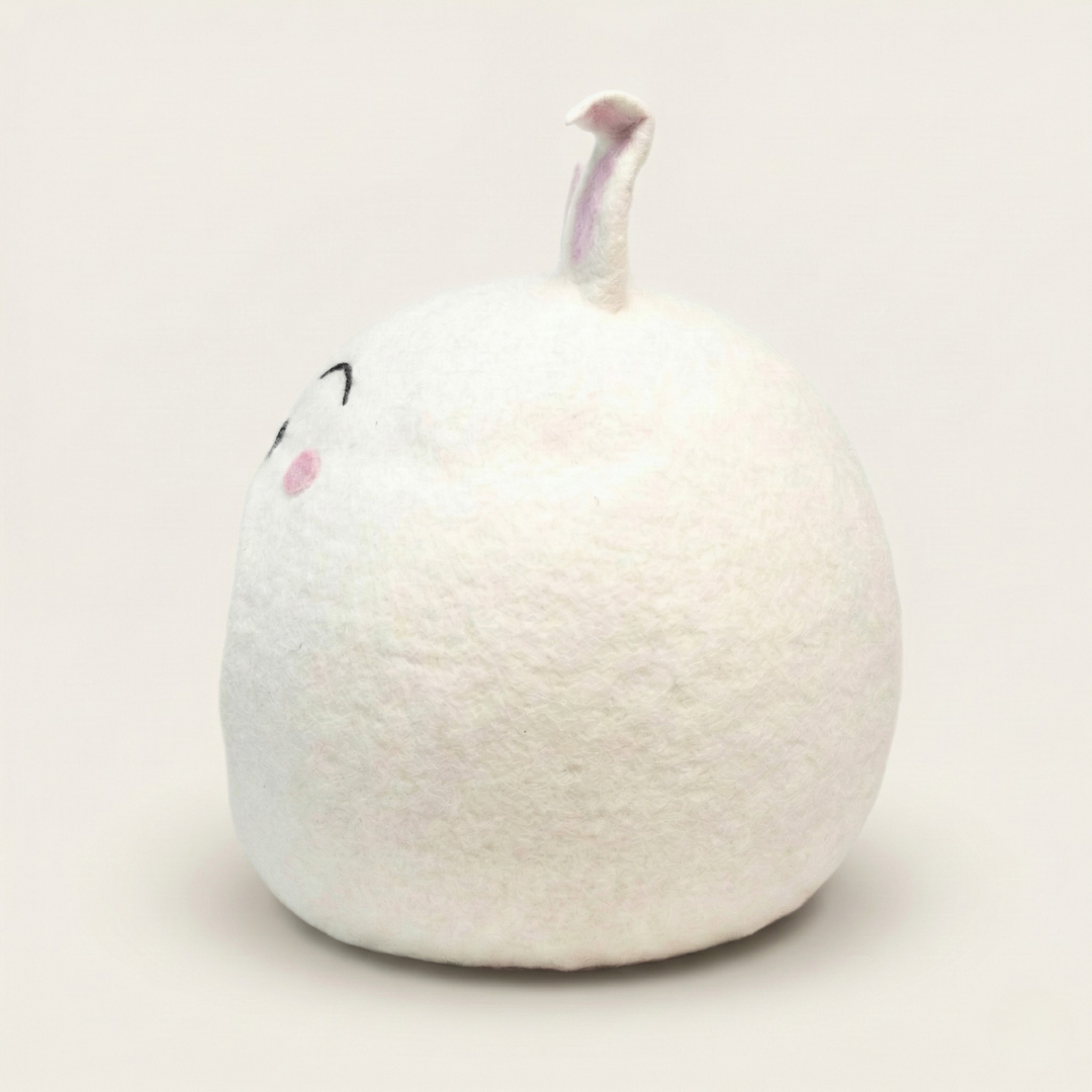 White Easter Bunny Wool Felt Cat Cave