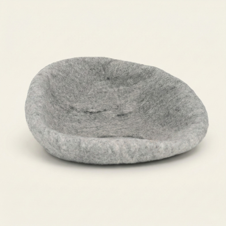 Grey Wool Felt Cat Bed