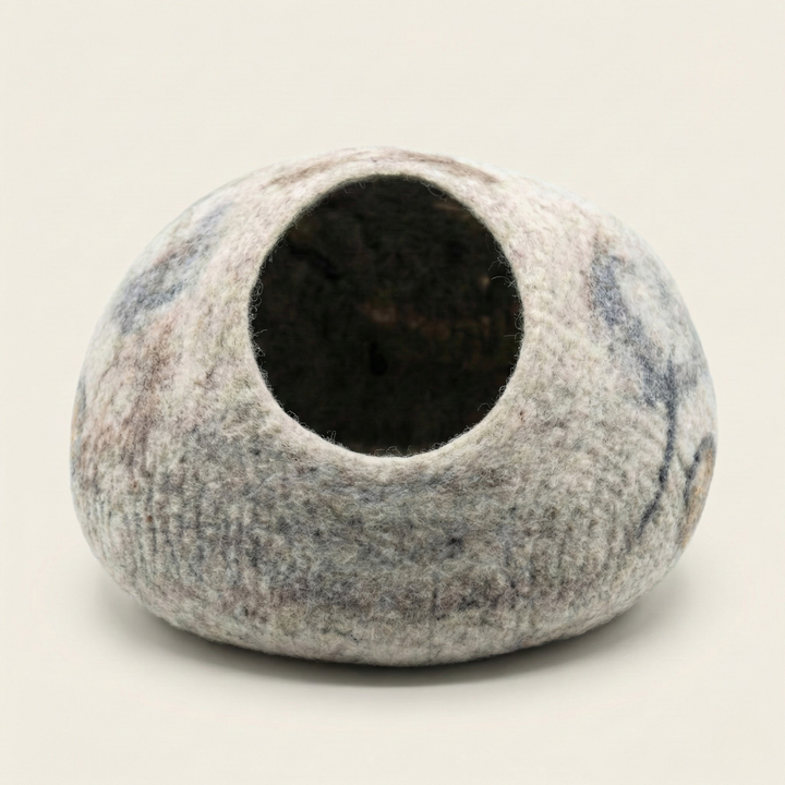 Marble Design Wool Felt Cat Cave