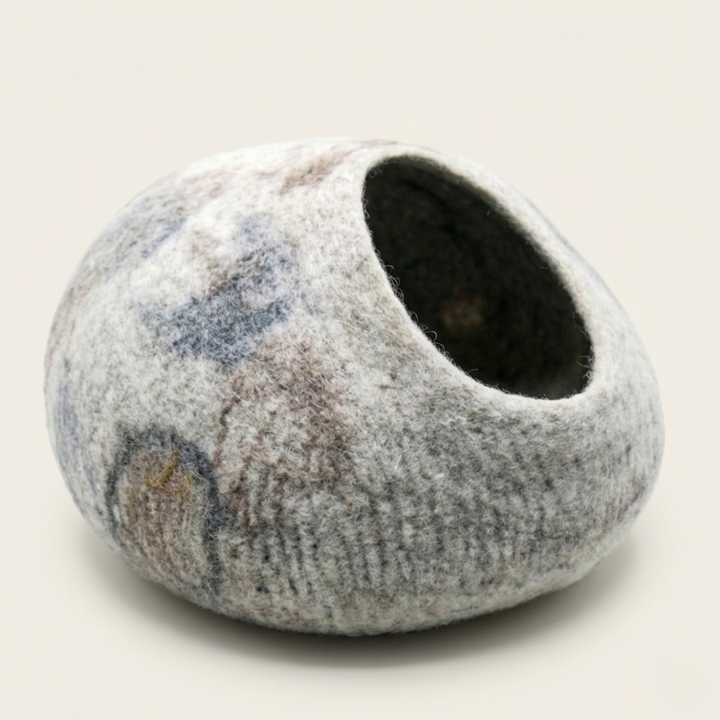 Marble Design Wool Felt Cat Cave
