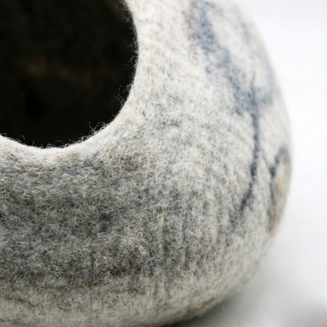 Marble Design Wool Felt Cat Cave