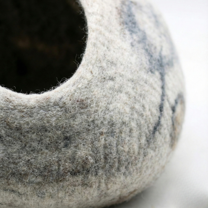 Marble Design Wool Felt Cat Cave