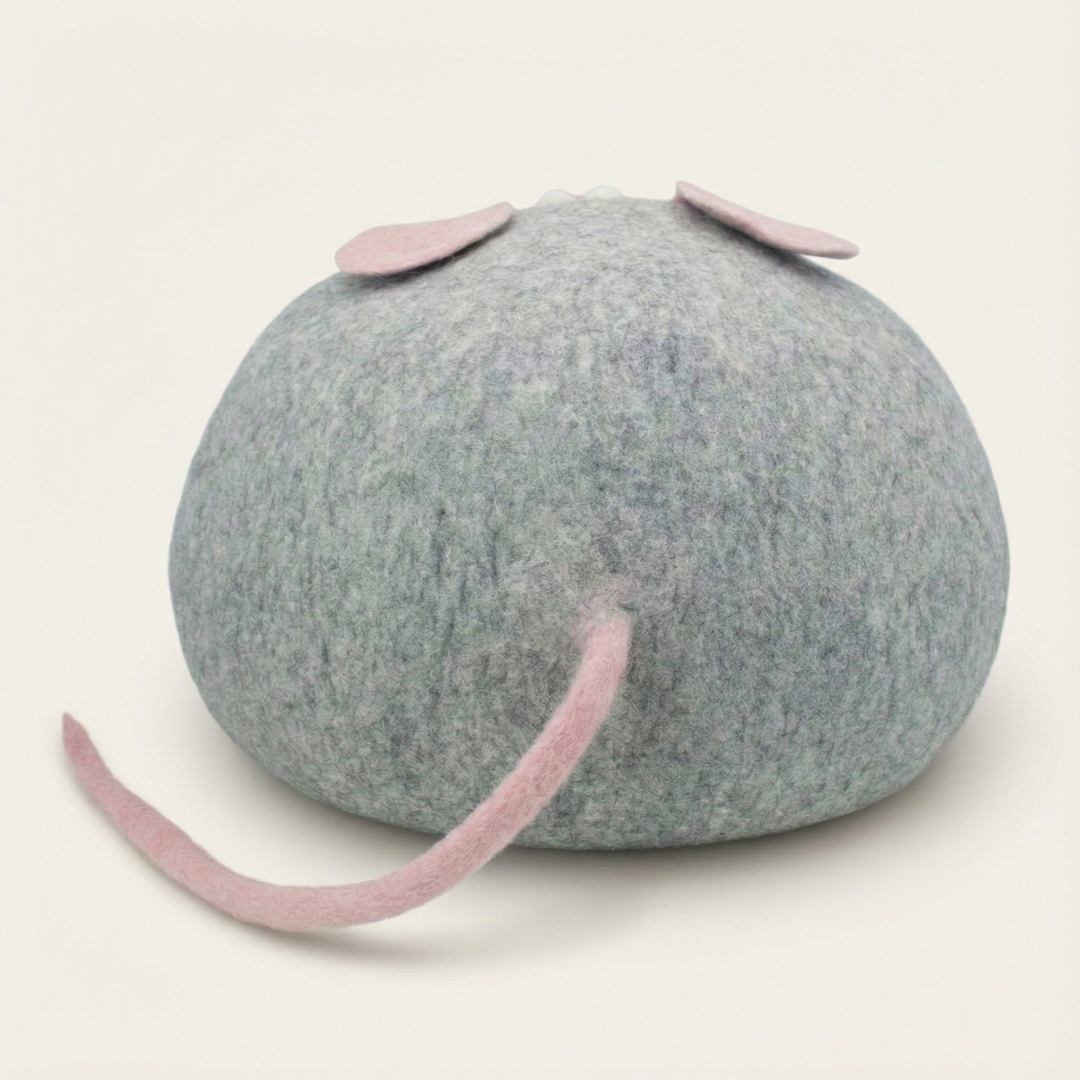 Mouse Shaped Wool Felt Cat Cave