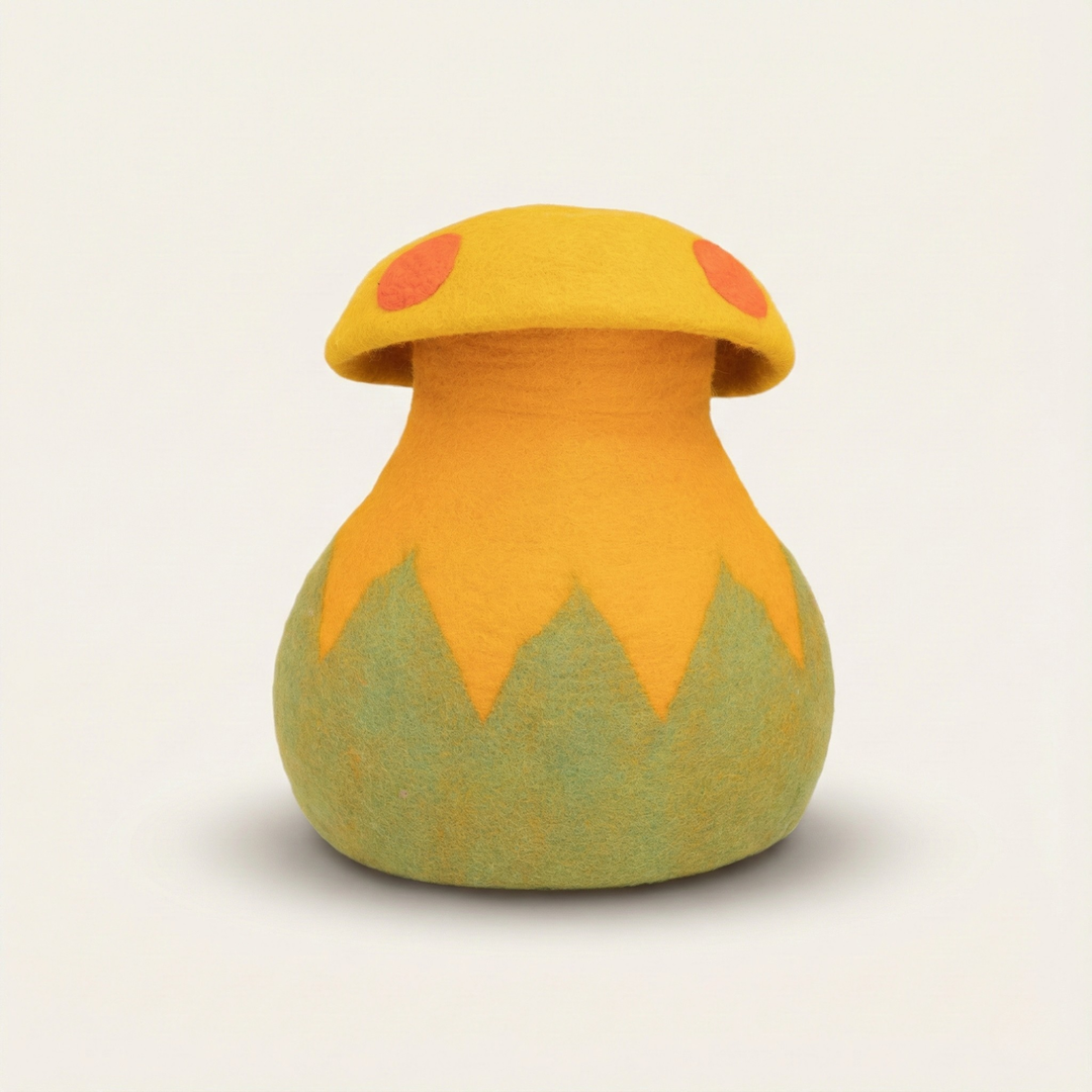 Mushroom Shaped Wool Felt Cat Cave