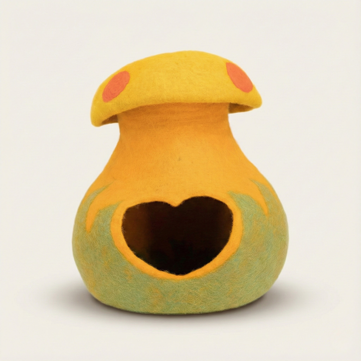 Mushroom Shaped Wool Felt Cat Cave