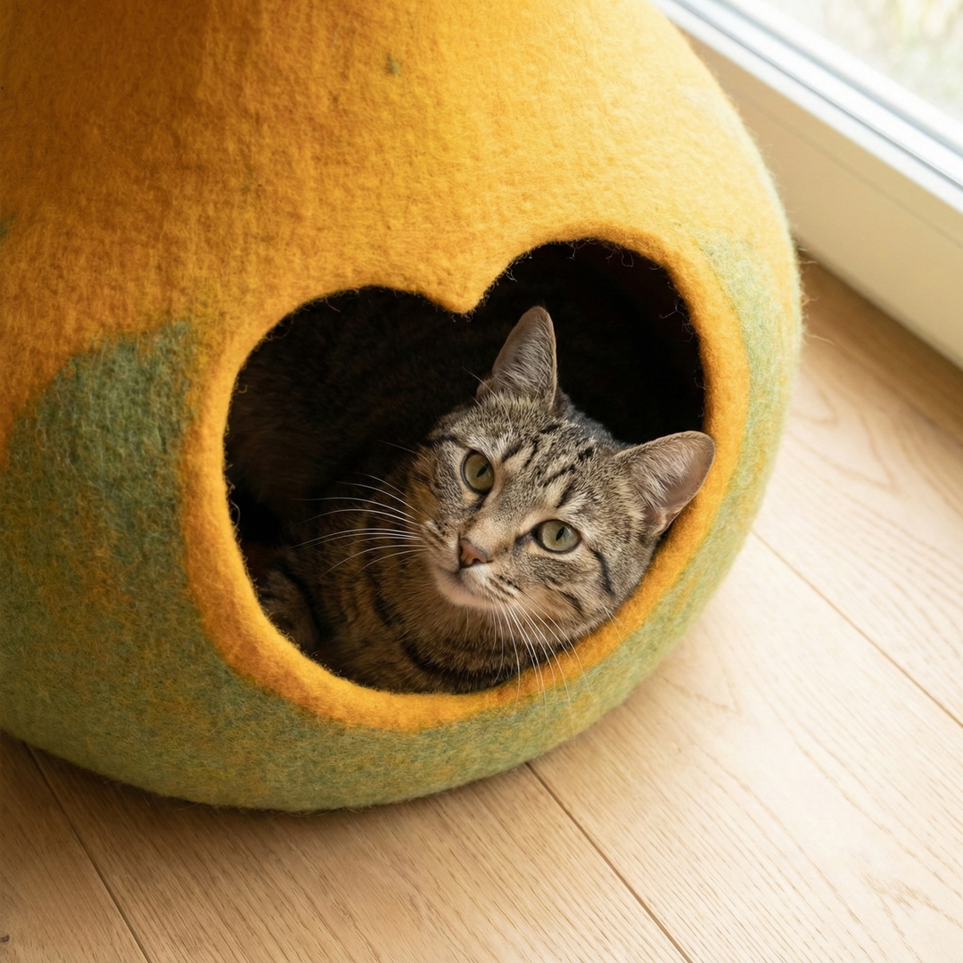 Mushroom Shaped Wool Felt Cat Cave