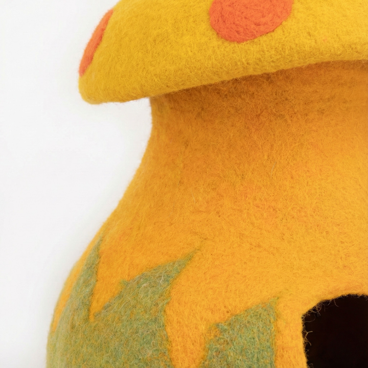 Mushroom Shaped Wool Felt Cat Cave
