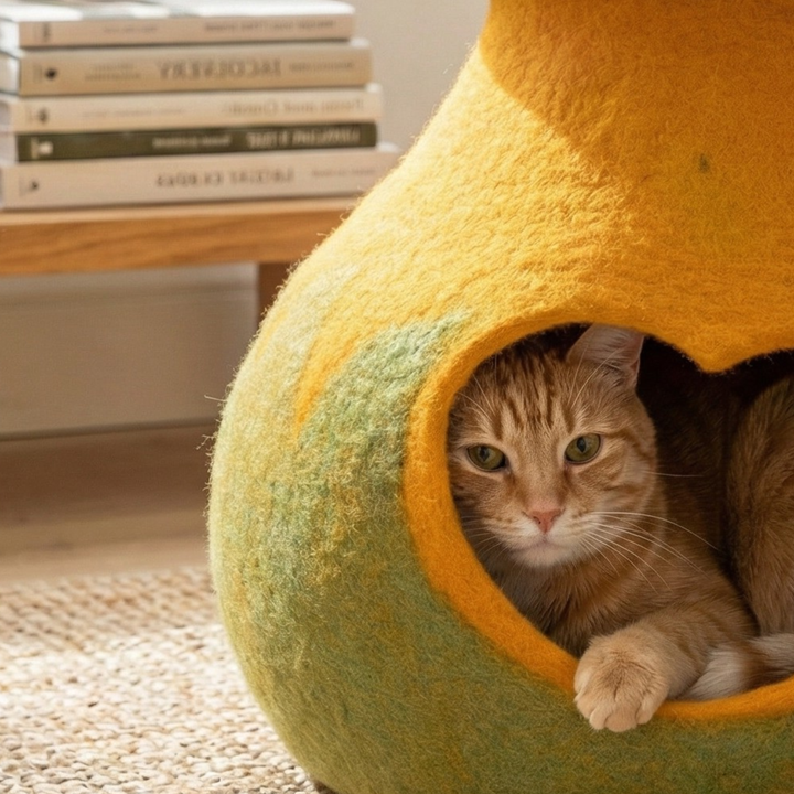 Mushroom Shaped Wool Felt Cat Cave