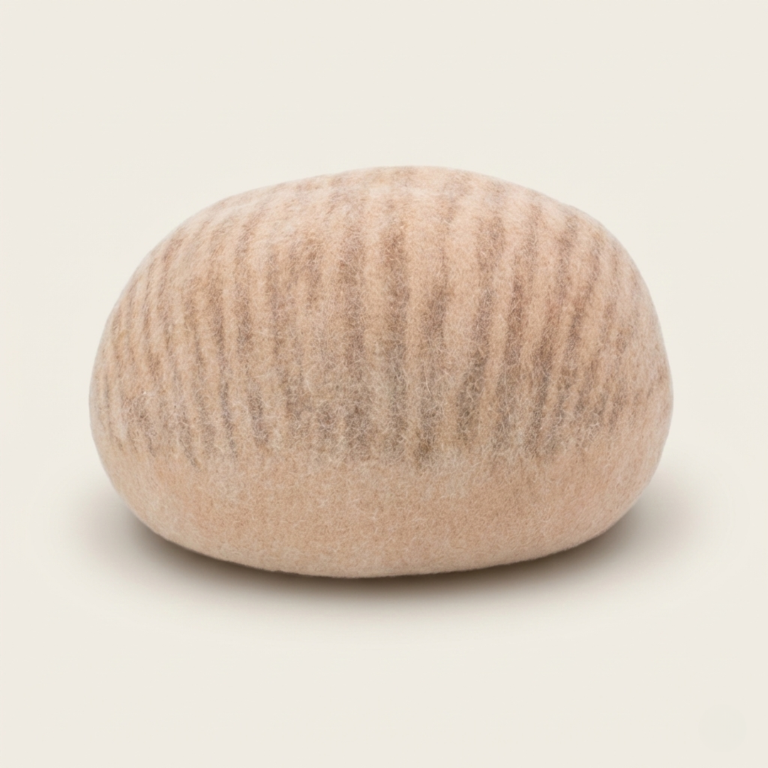 Natural Striped Wool Felt Cat Cave