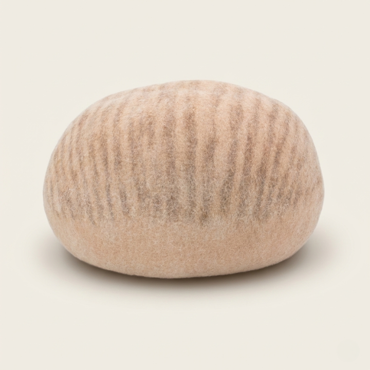 Natural Striped Wool Felt Cat Cave