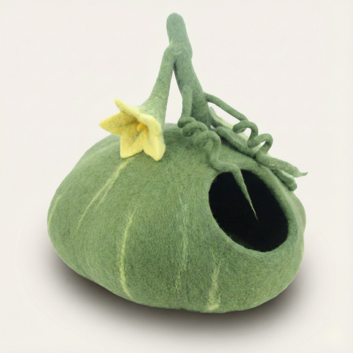 Pumpkin Shaped Wool Felt Cat Cave