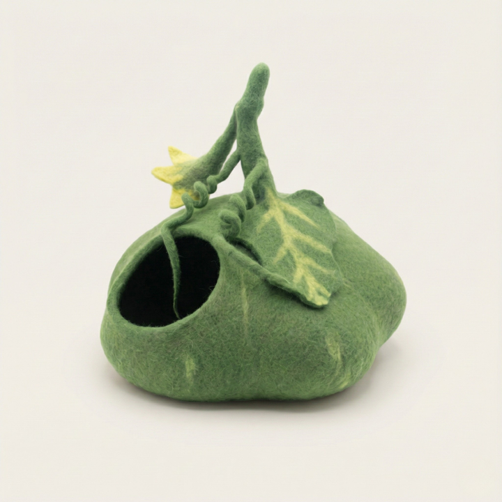 Pumpkin Shaped Wool Felt Cat Cave