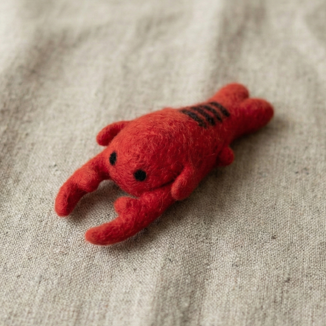 Red Lobster Wool Felt Cat Toy