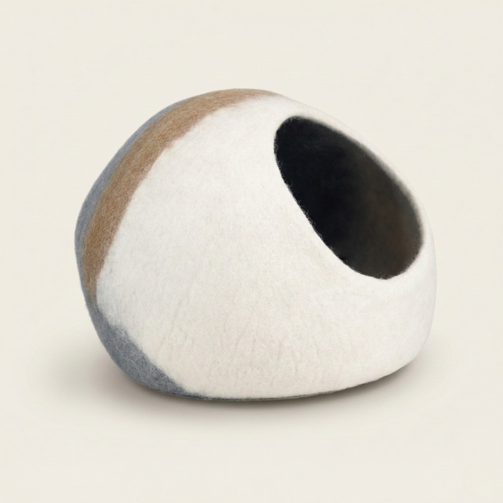 Three Stripes Wool Felt Cat Cave