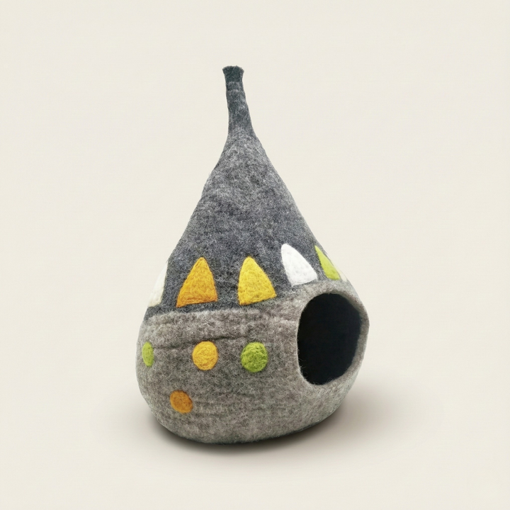 Teepee Style Wool Felt Cat Cave