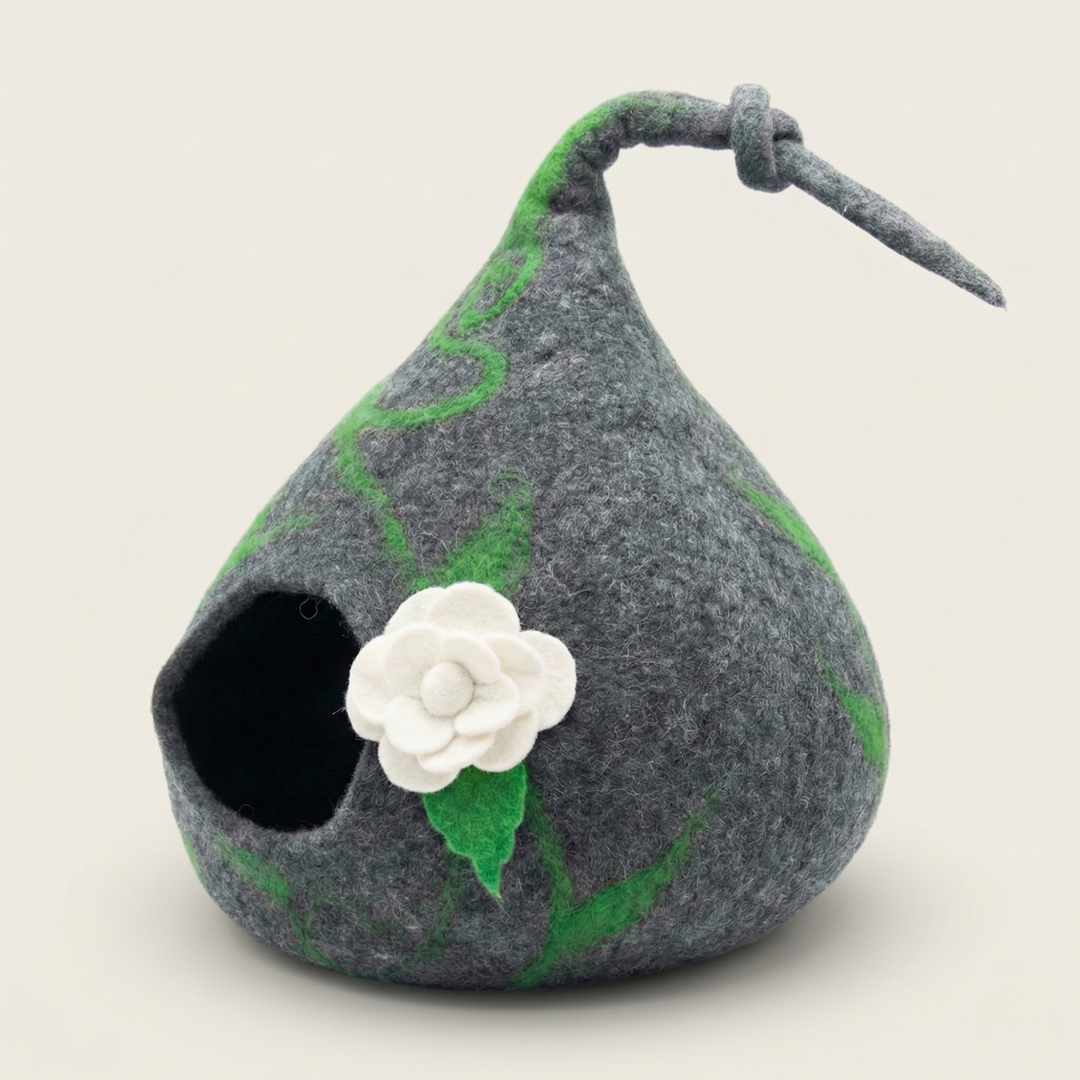 Top Knot Wool Felt Cat Cave