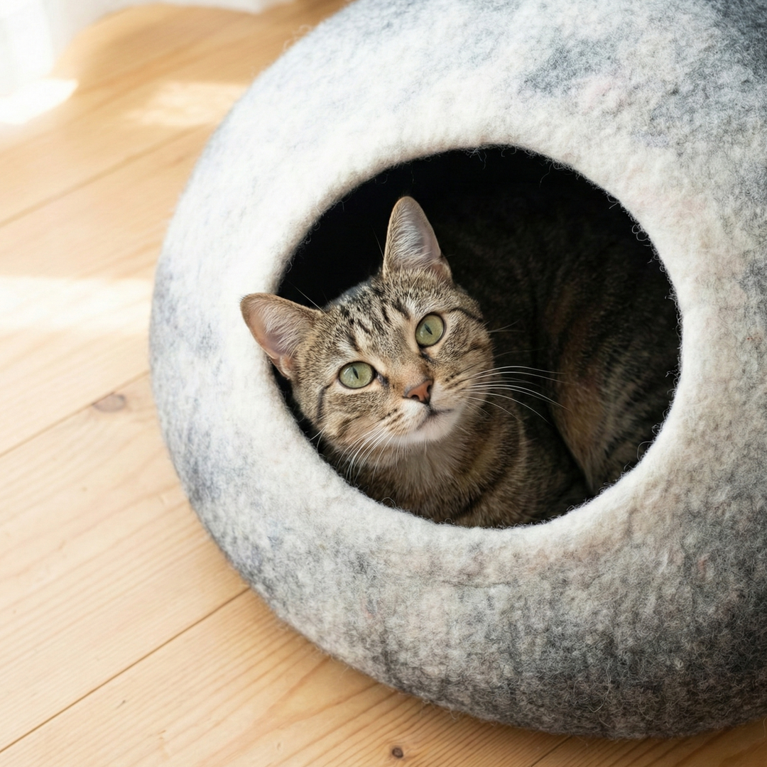 Two-Tone Gradient Wool Felt Cat Cave