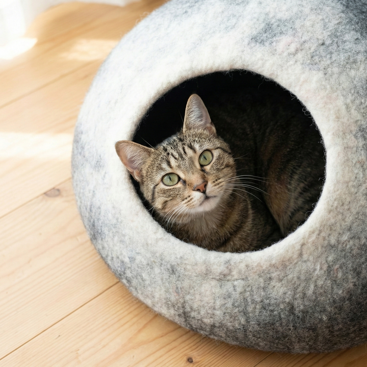 Two-Tone Gradient Wool Felt Cat Cave