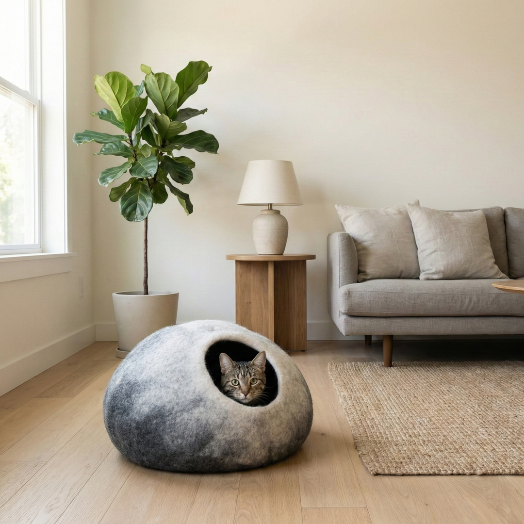 Two-Tone Gradient Wool Felt Cat Cave