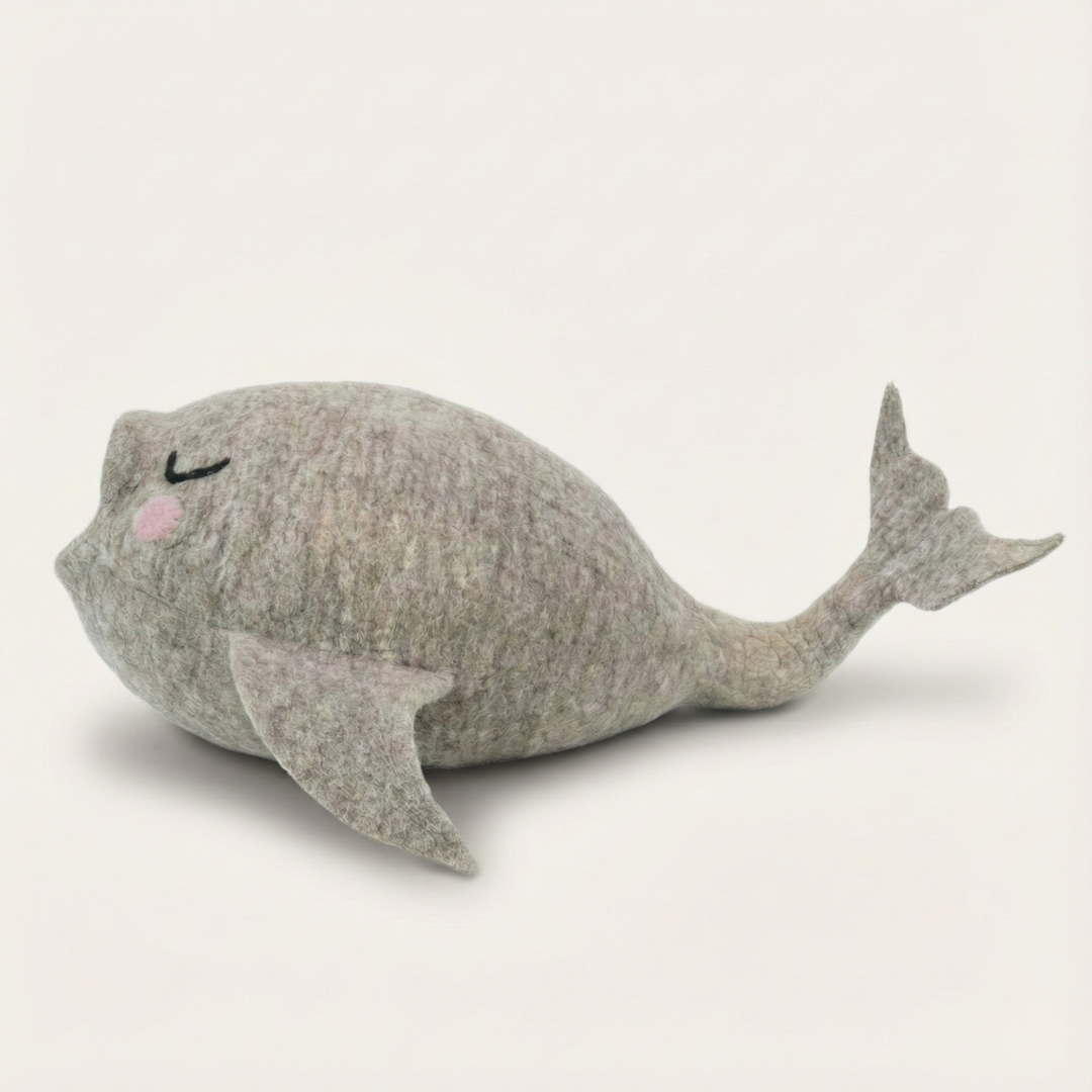 Whale Shaped Wool Felt Cat Cave